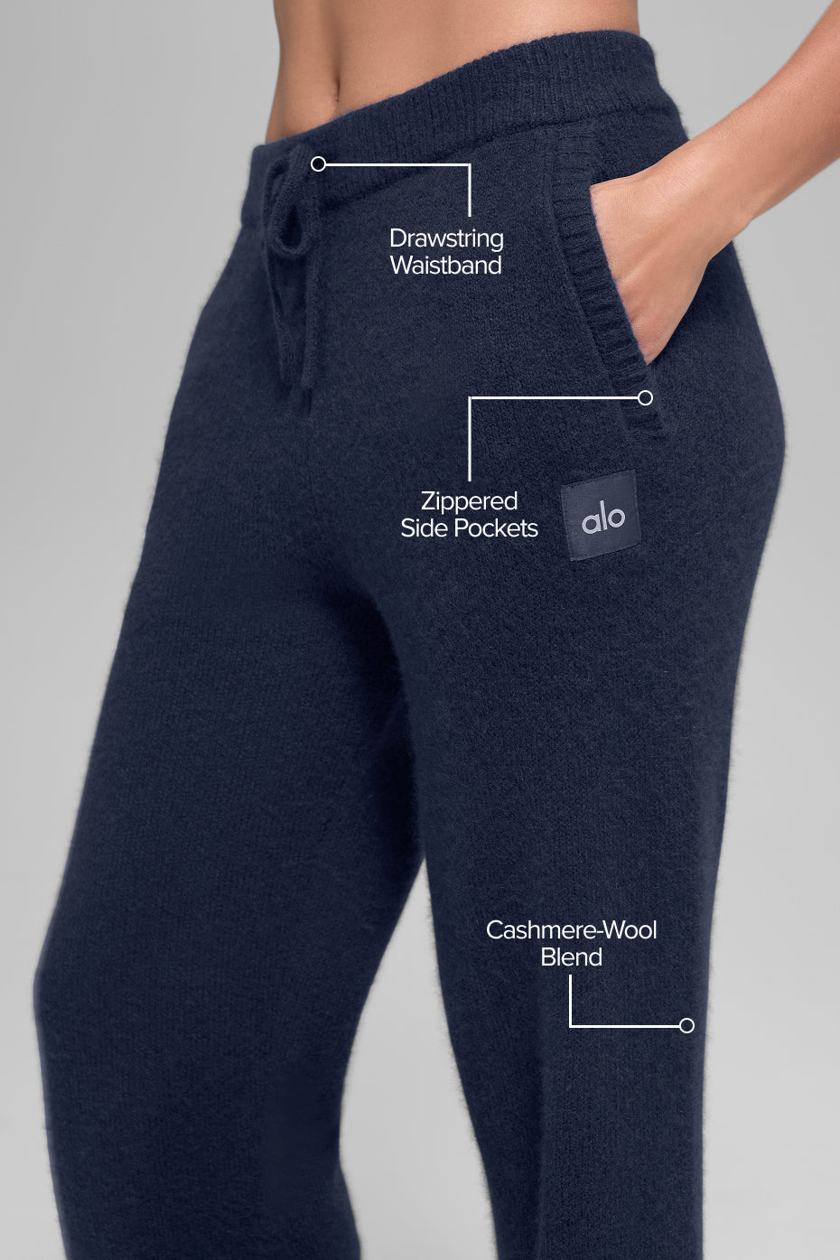 Wool Cashmere New Class Sweatpant - Navy — photo 2