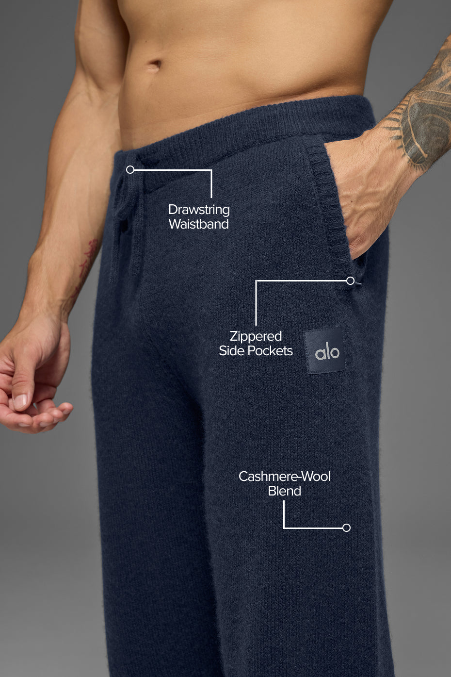 Wool Cashmere New Class Sweatpant - Navy — photo 2