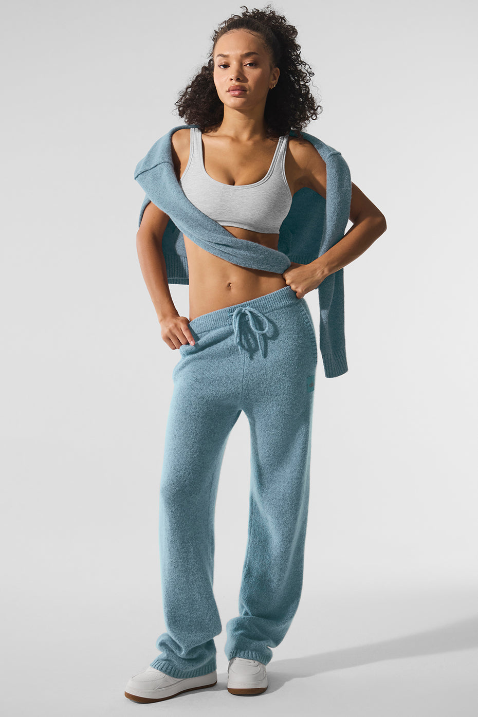 Wool Cashmere New Class Sweatpant - Celestial Blue Granite Heather — photo 1