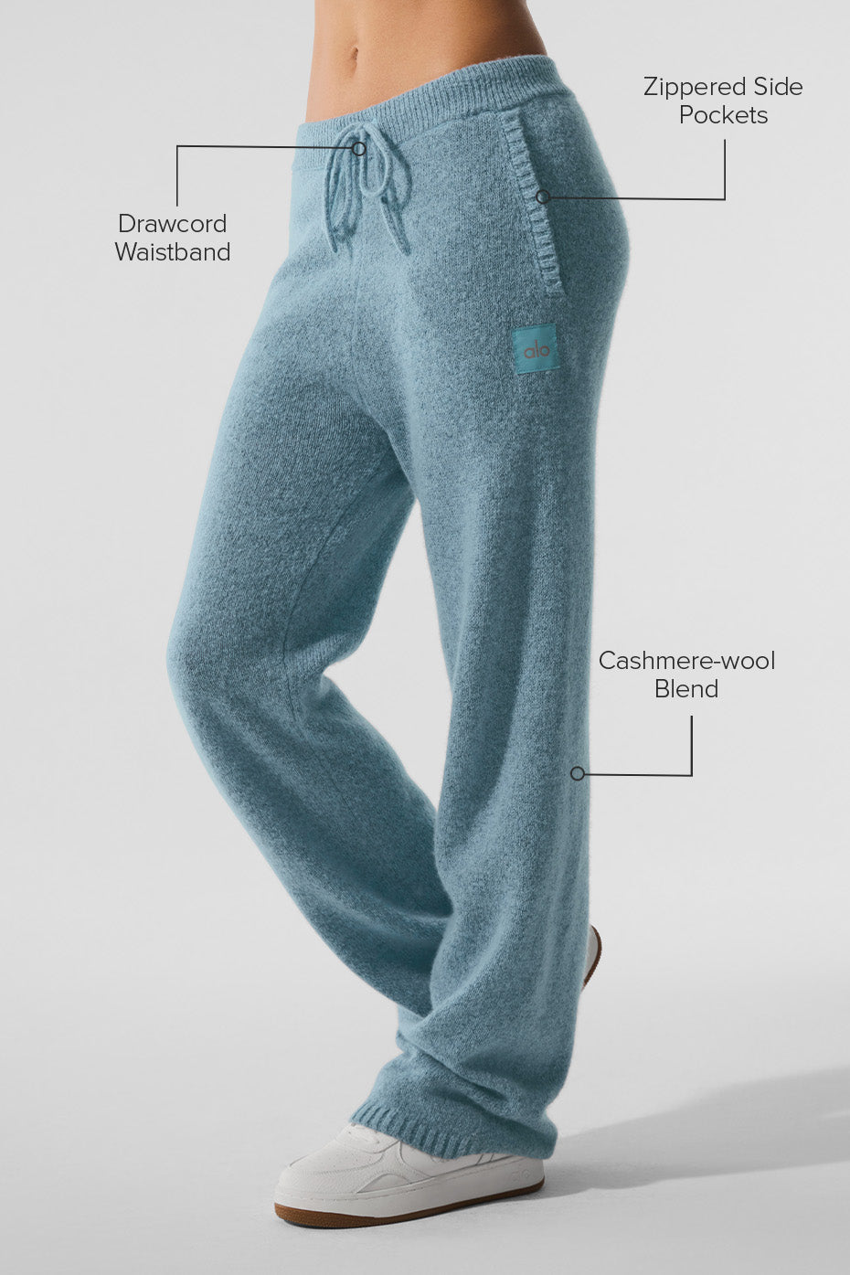 Wool Cashmere New Class Sweatpant - Celestial Blue Granite Heather — photo 2