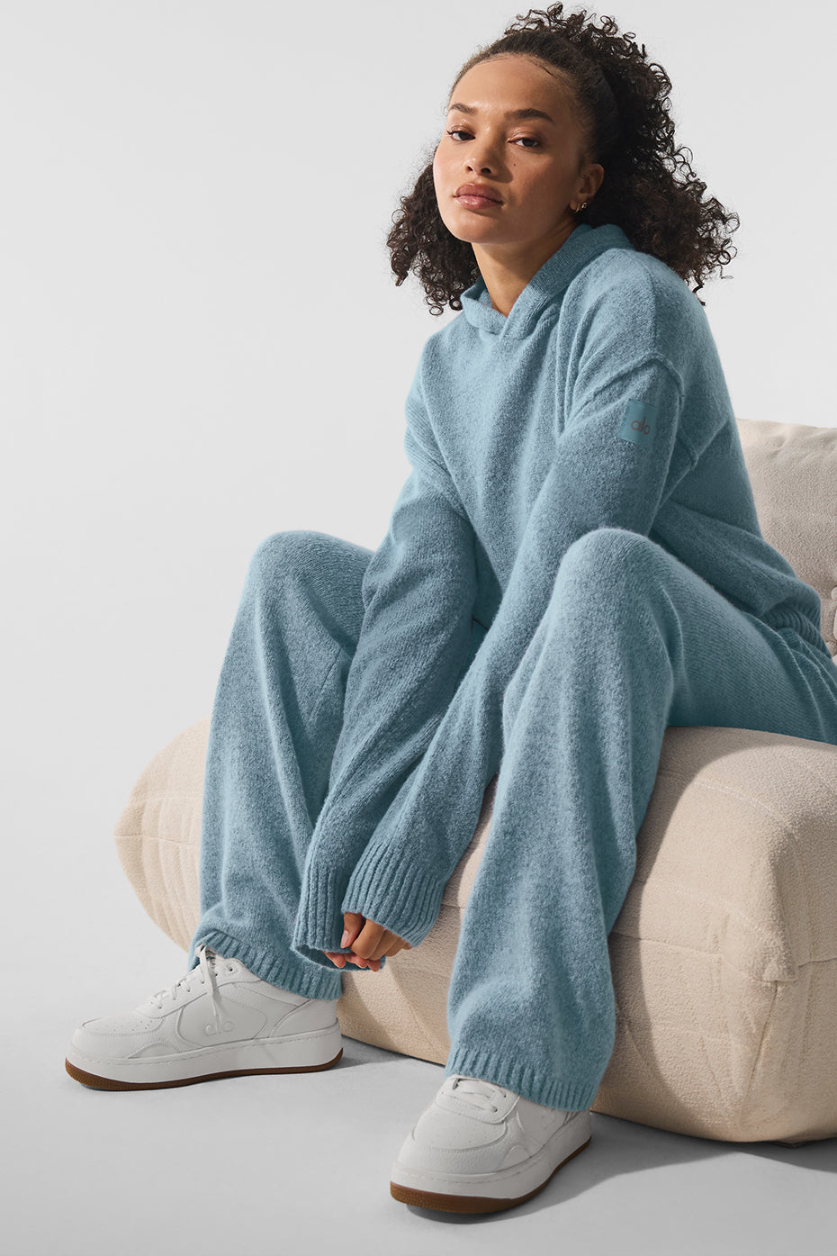 Wool Cashmere New Class Sweatpant - Celestial Blue Granite Heather — photo 3