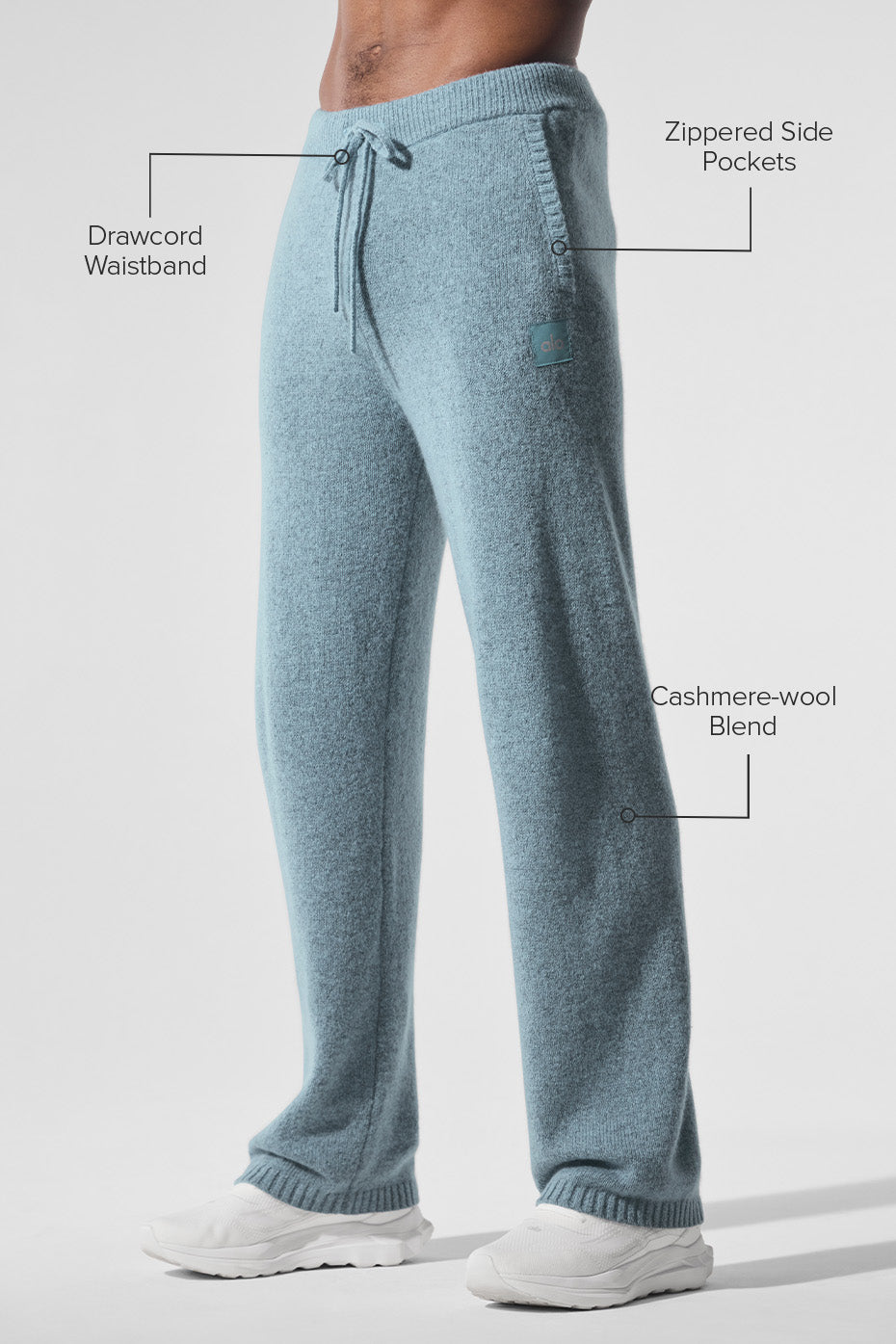 Wool Cashmere New Class Sweatpant - Celestial Blue Granite Heather — photo 2