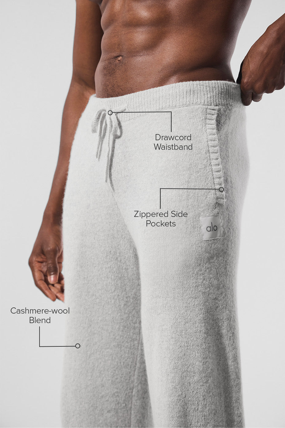 Wool Cashmere New Class Sweatpant - Pearl Grey Heather — photo 2