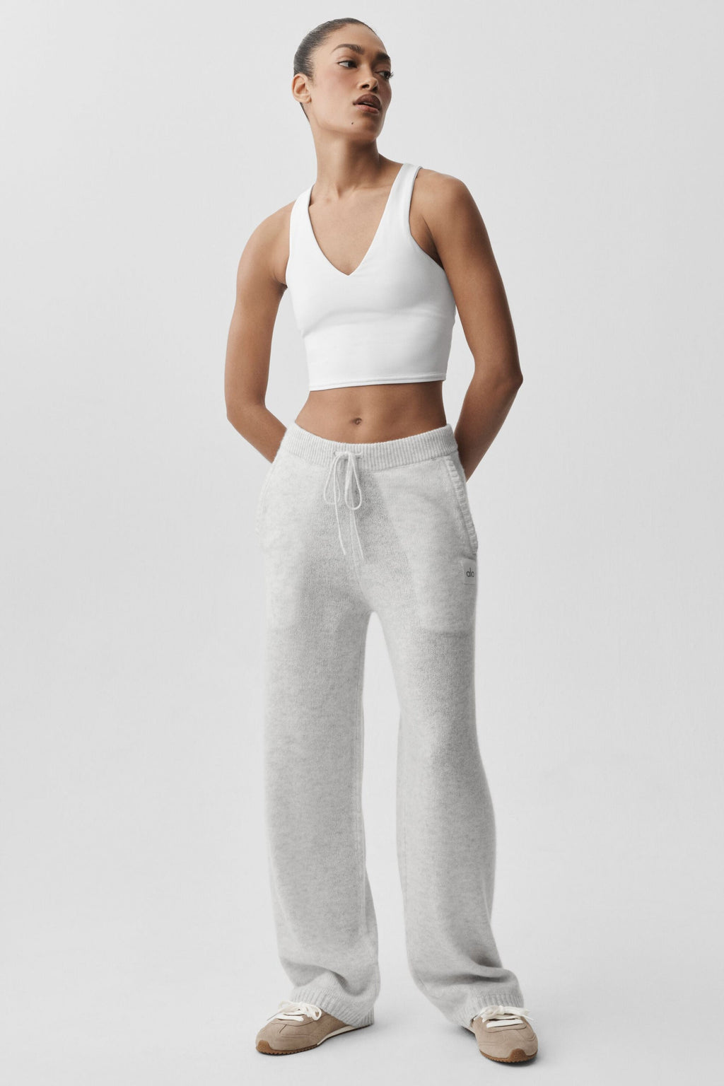 Wool Cashmere New Class Sweatpant - White Heather — photo 4