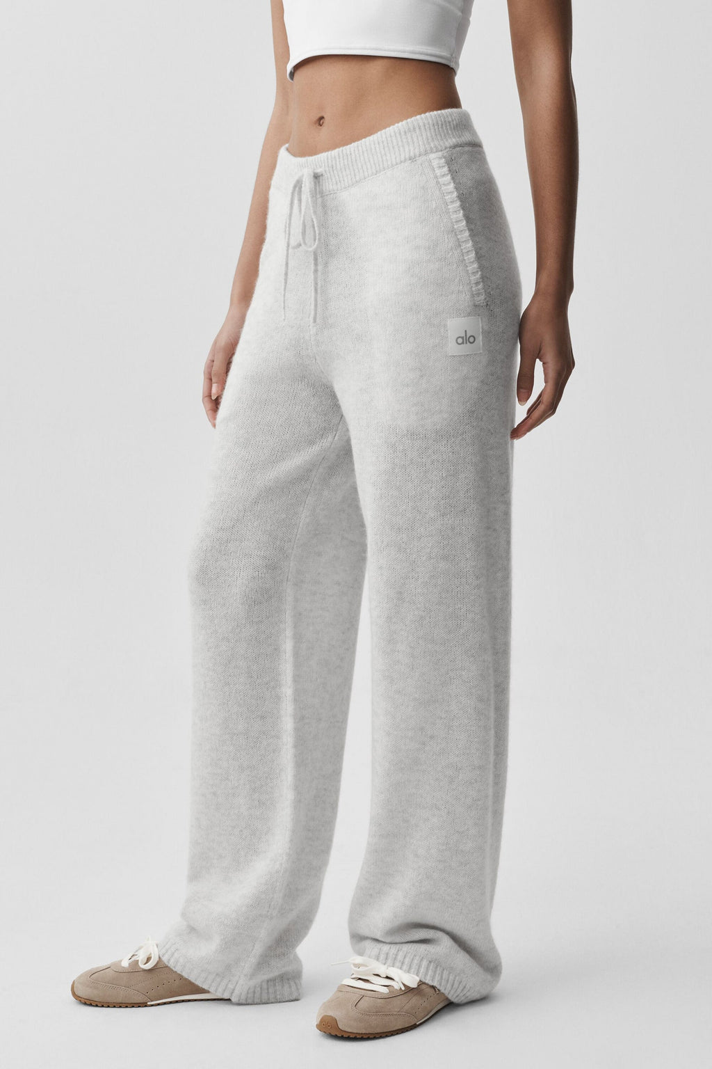 Wool Cashmere New Class Sweatpant - White Heather — photo 1