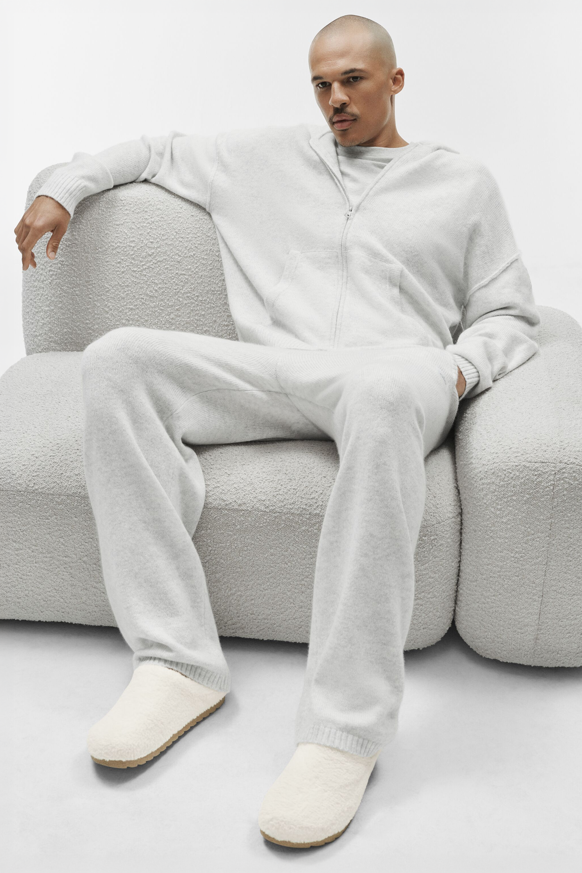 Wool Cashmere New Class Sweatpant - White Heather — photo 4