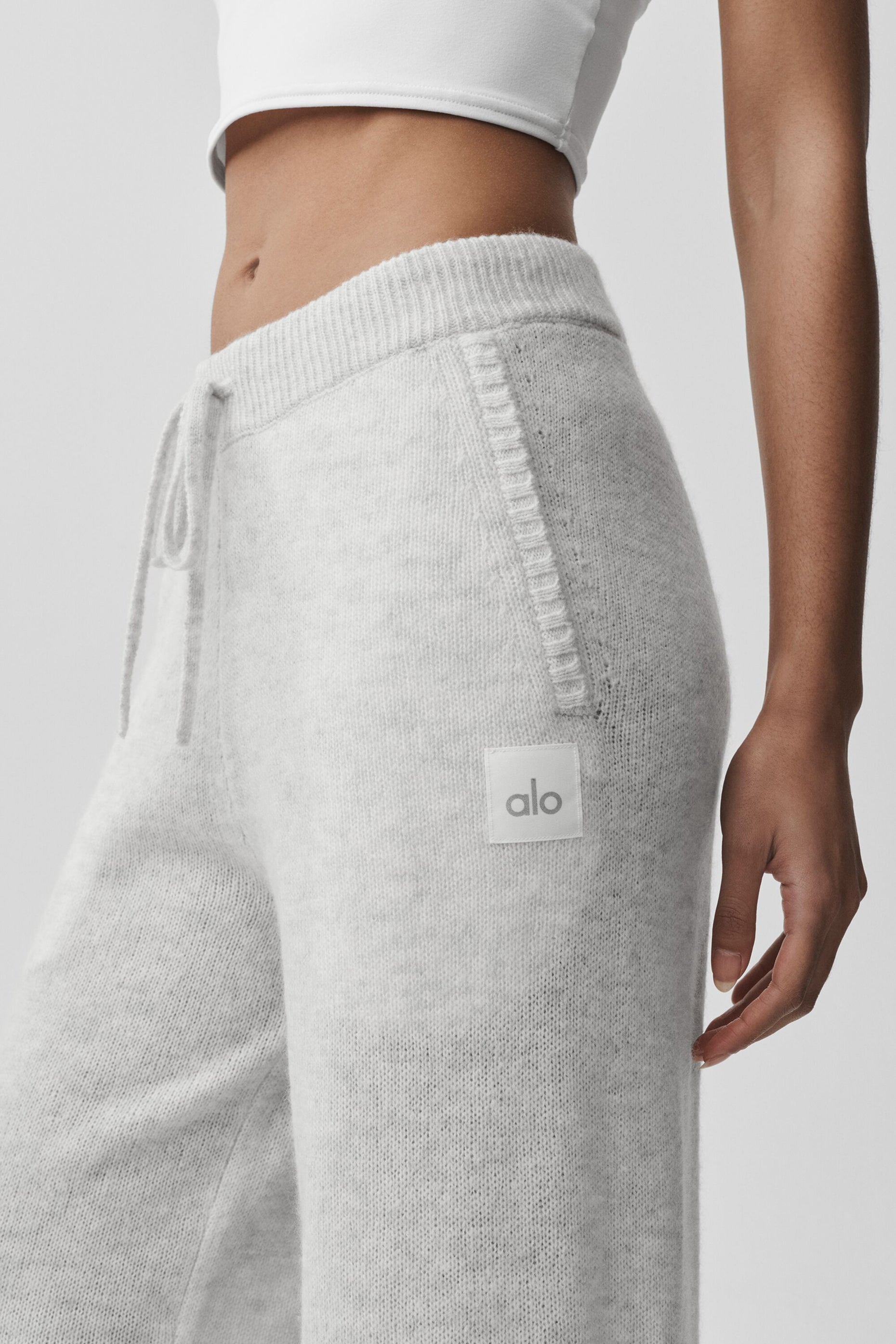 Wool Cashmere New Class Sweatpant - White Heather — photo 3