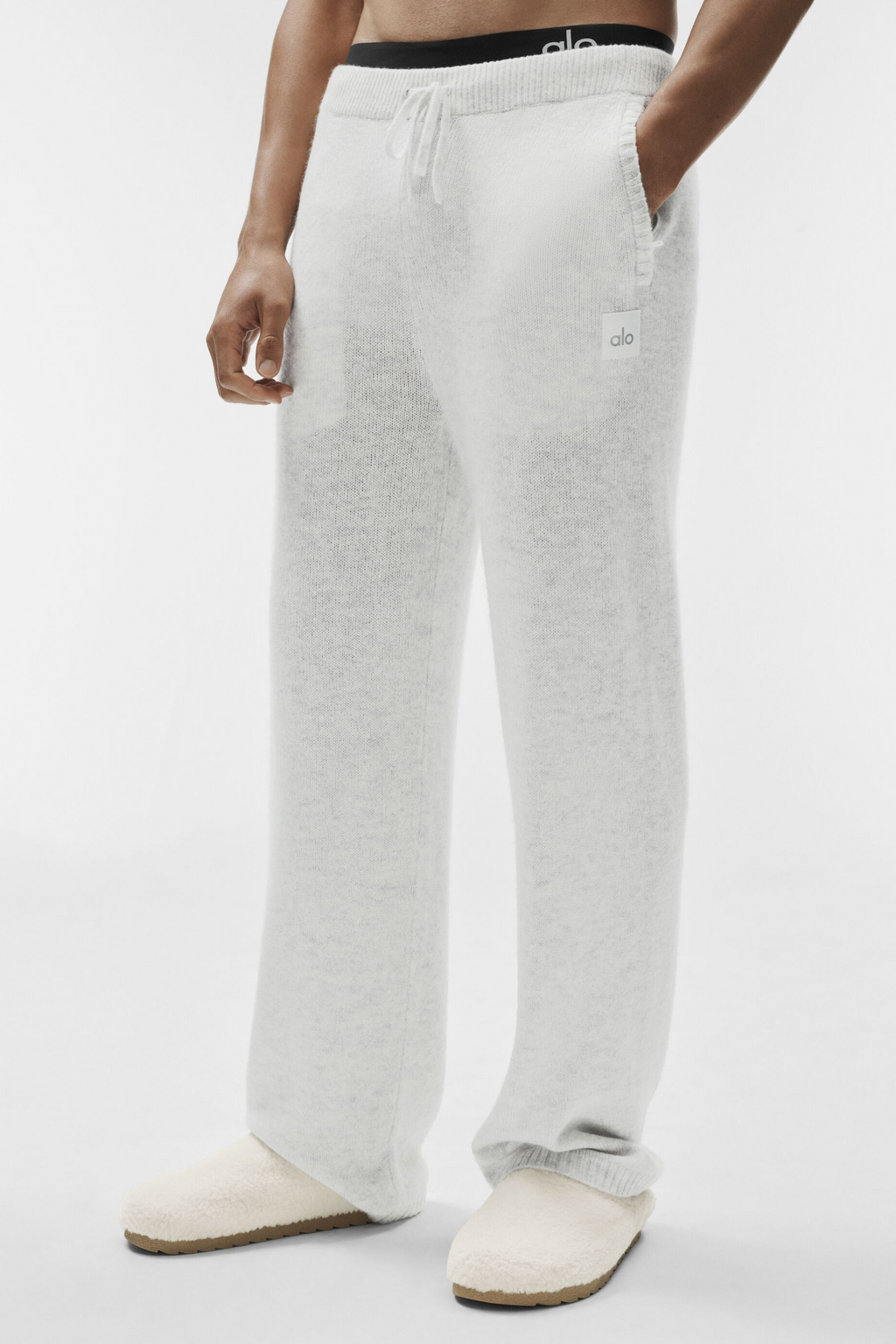 Wool Cashmere New Class Sweatpant - White Heather — photo 1