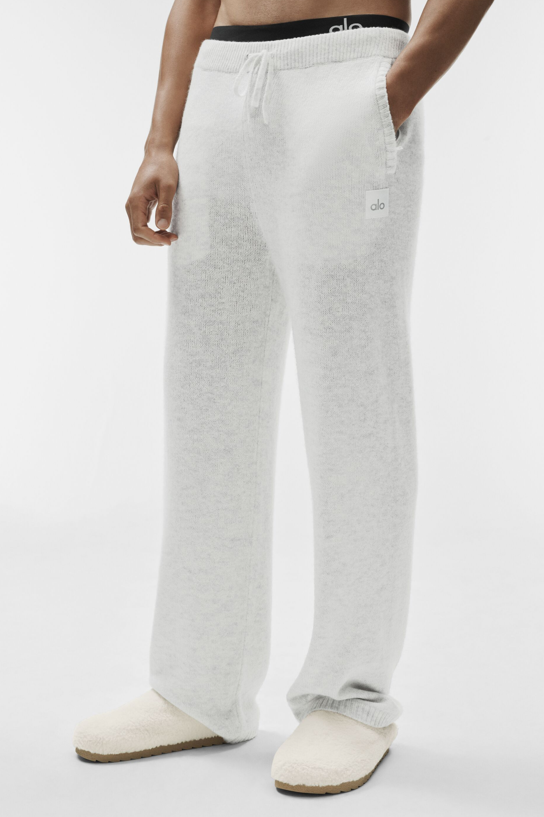 Wool Cashmere New Class Sweatpant - White Heather — photo 1