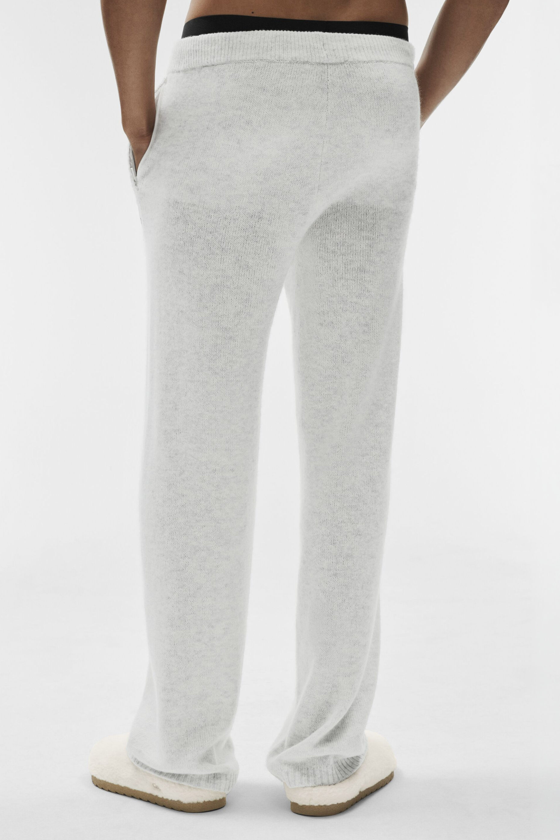 Wool Cashmere New Class Sweatpant - White Heather — photo 2