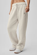 Pinstripe Straight Leg Sweatpant - Bone Pinstripe — photo 1