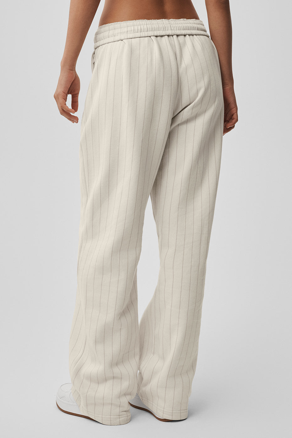 Pinstripe Straight Leg Sweatpant - Bone Pinstripe — photo 3