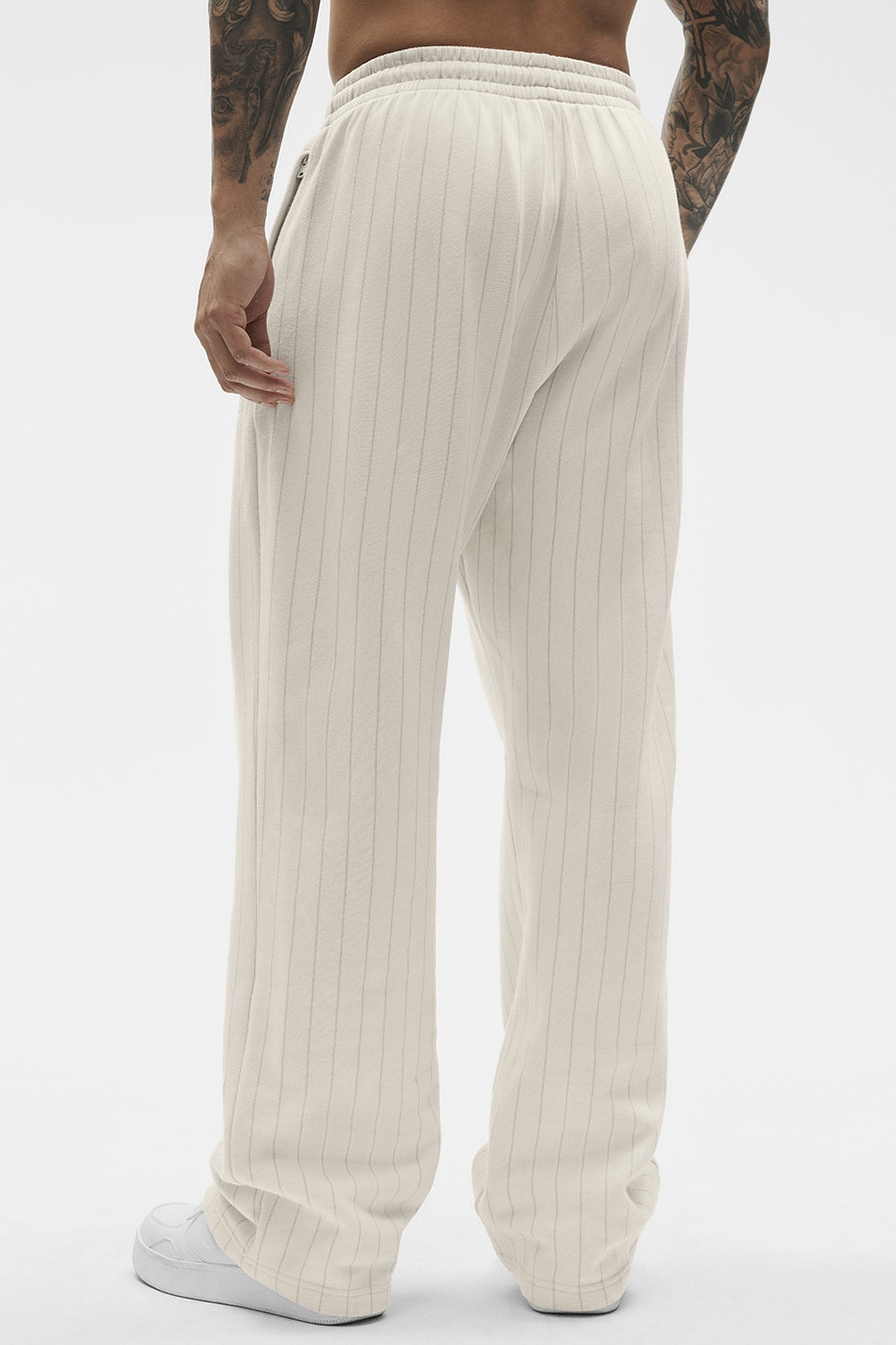 Pinstripe Straight Leg Sweatpant - Bone Pinstripe — photo 4