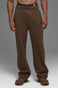 Pinstripe Straight Leg Sweatpant - Espresso Pinstripe — photo 1