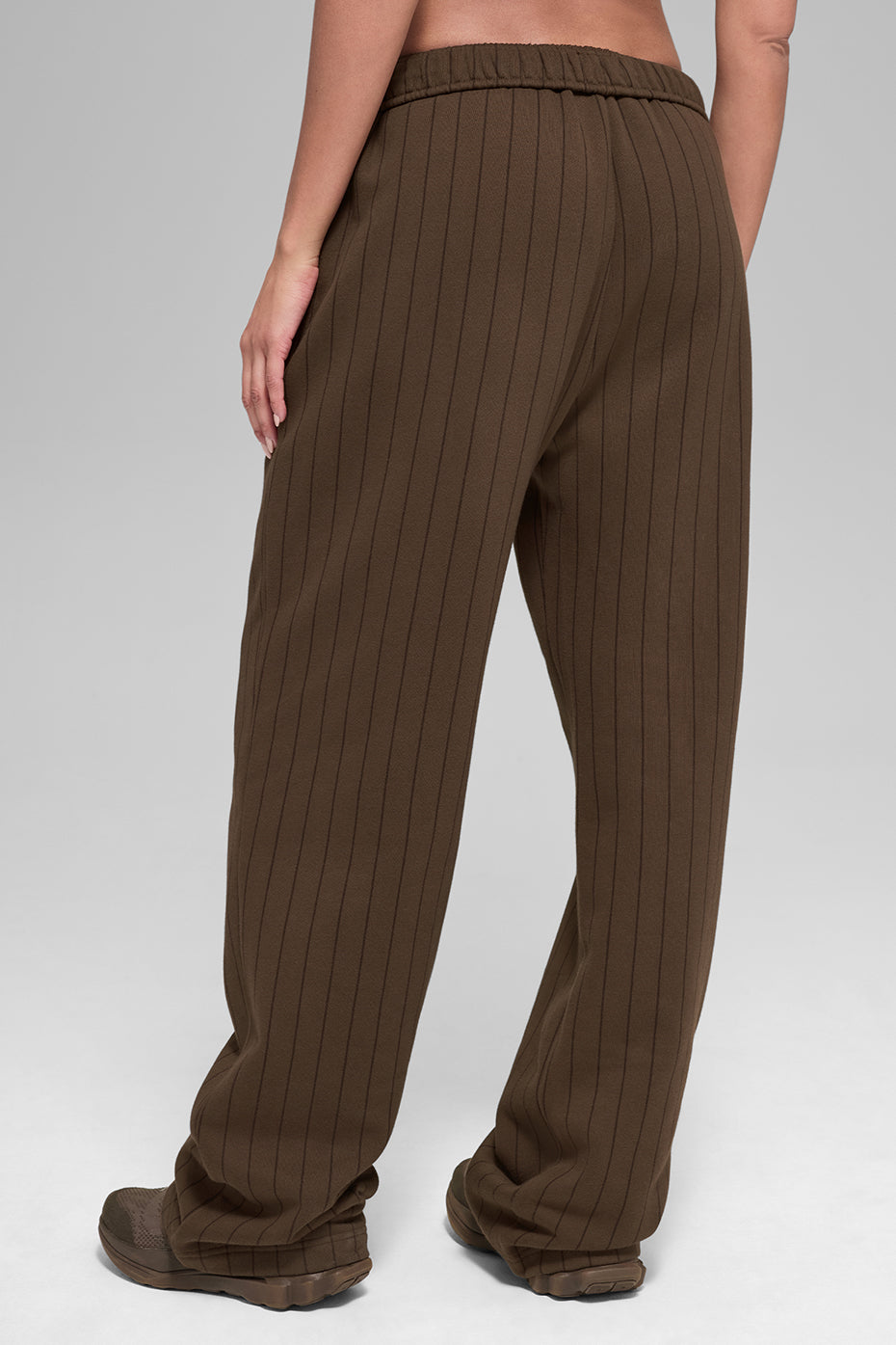 Pinstripe Straight Leg Sweatpant - Espresso Pinstripe — photo 3