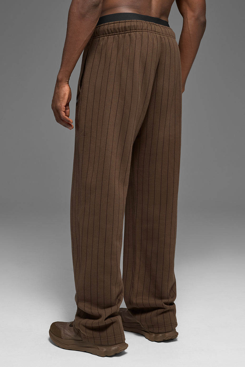 Pinstripe Straight Leg Sweatpant - Espresso Pinstripe — photo 4