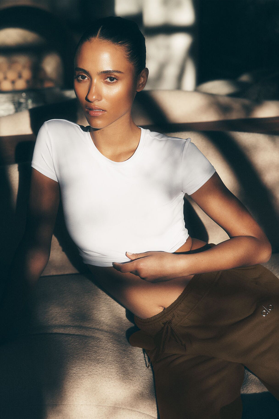 Alosoft Crop Finesse Short Sleeve - White — photo 1