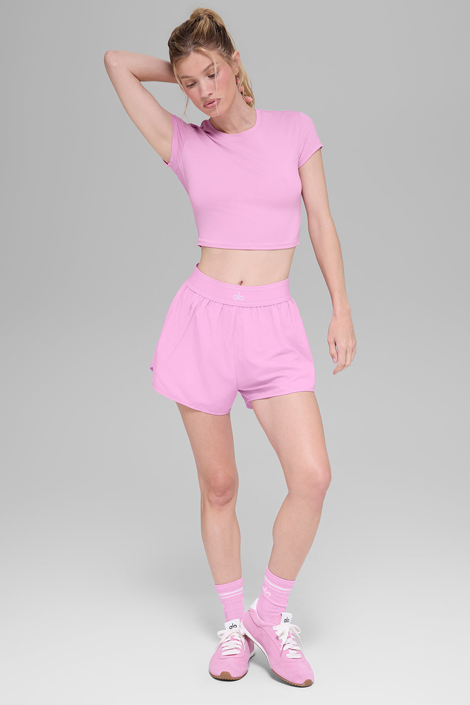 Alosoft Crop Finesse Short Sleeve - Candy Heart Pink — photo 4