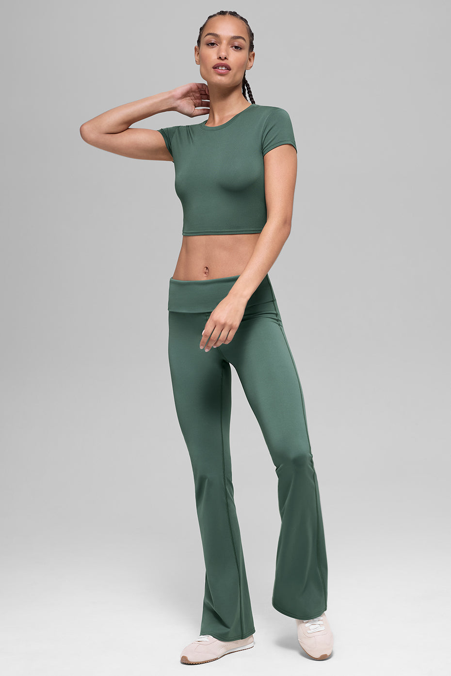 Alosoft Crop Finesse Short Sleeve - Clover Green — photo 4