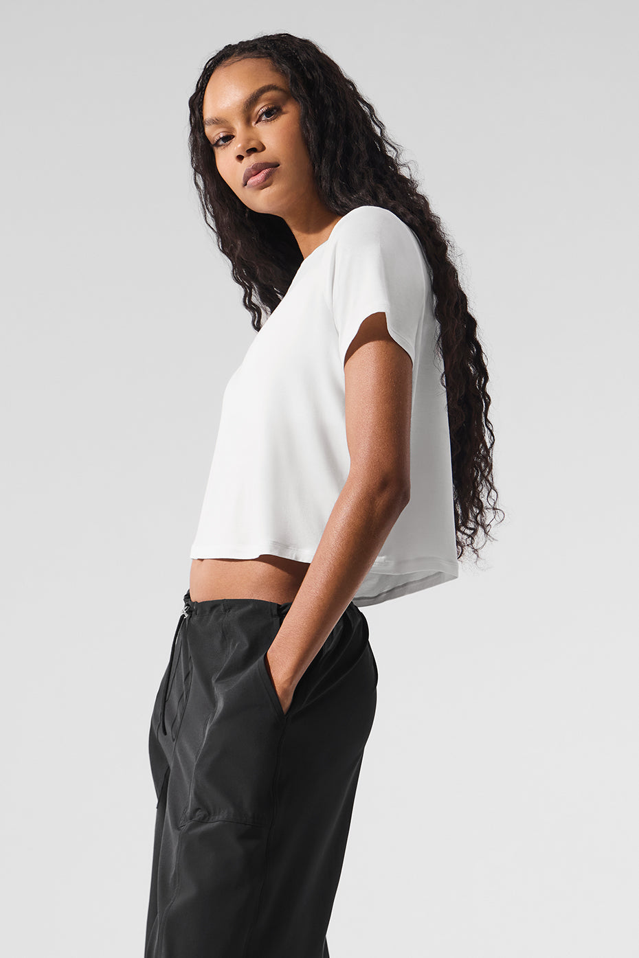 Cropped All Day Short Sleeve - White — photo 3