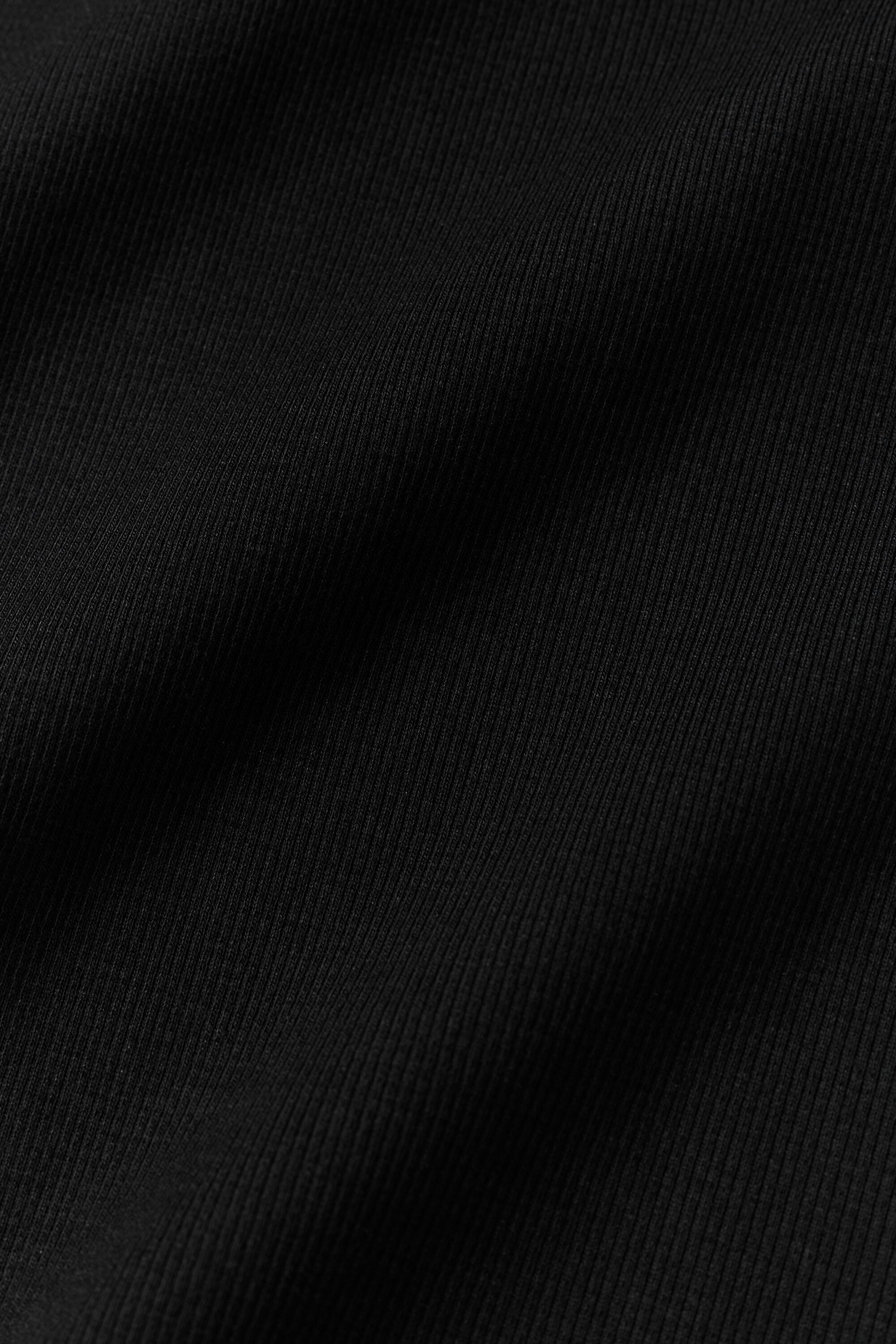 Seamless Modal Ribbed Cropped Short Sleeve - Black — photo 5