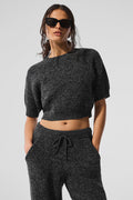 Marl Sweater Short Sleeve - Black Marl — photo 1