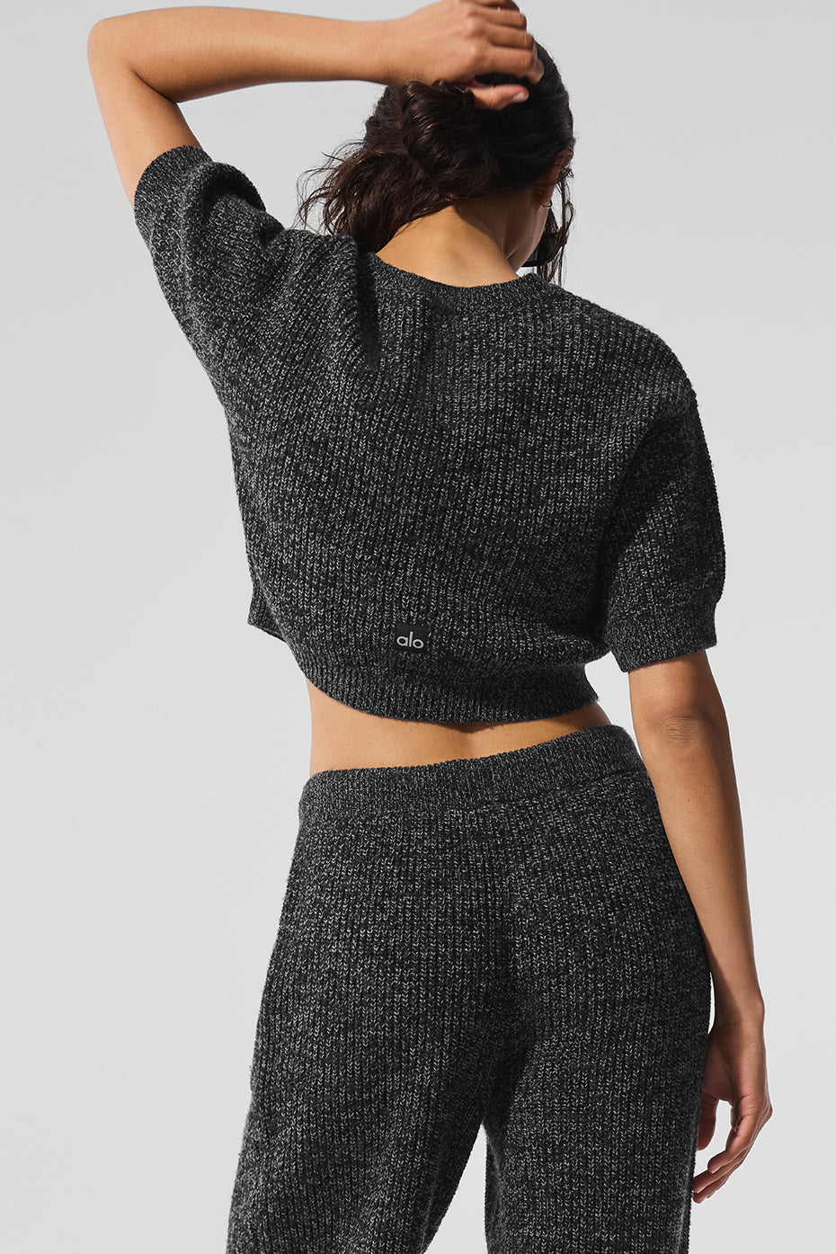 Marl Sweater Short Sleeve - Black Marl — photo 3