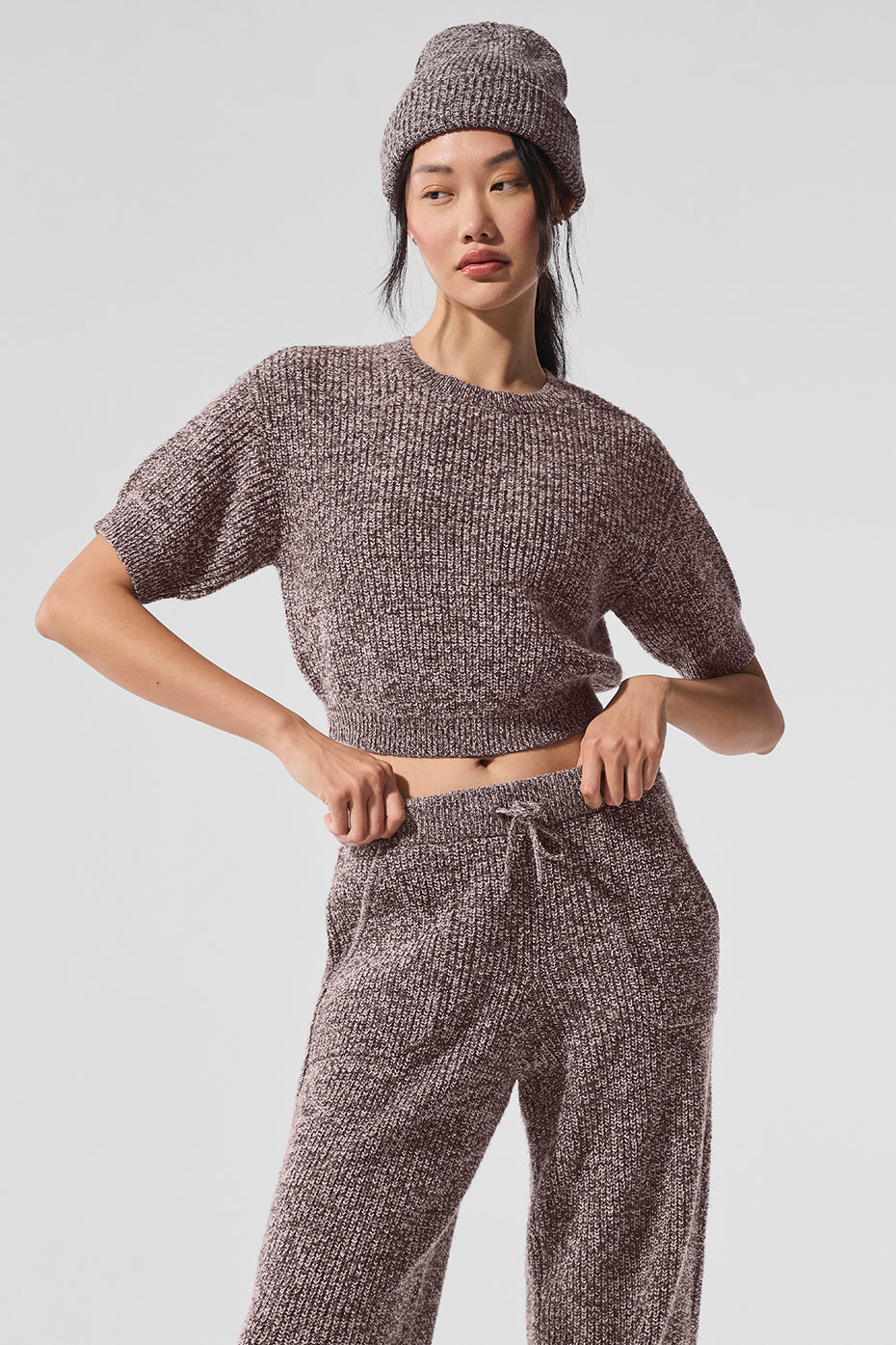 Marl Sweater Short Sleeve - Mushroom Marl — photo 1