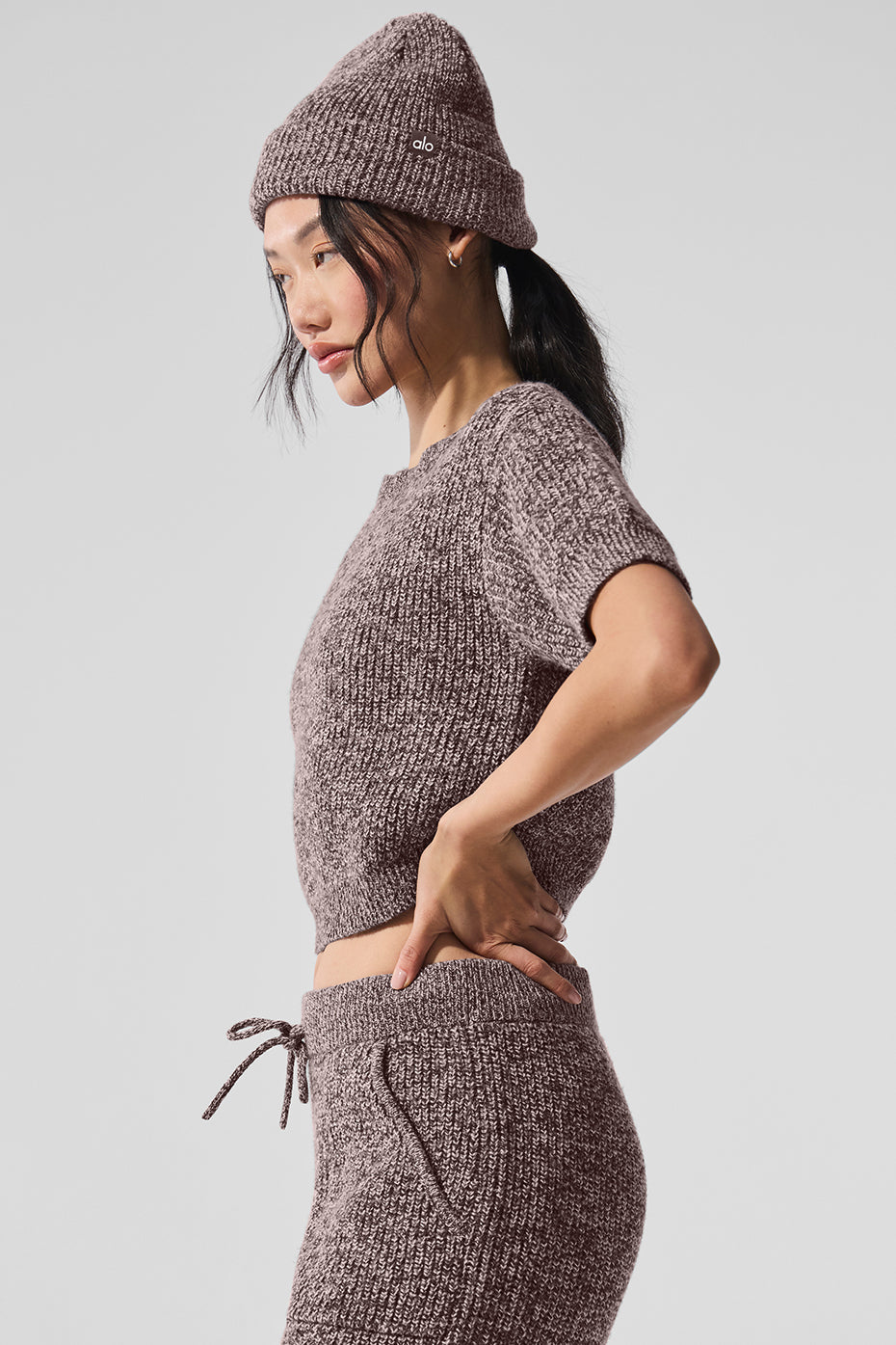 Marl Sweater Short Sleeve - Mushroom Marl — photo 4