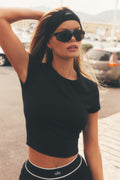 ALO Softsculpt Precision Short Sleeve Top - Black — photo 1