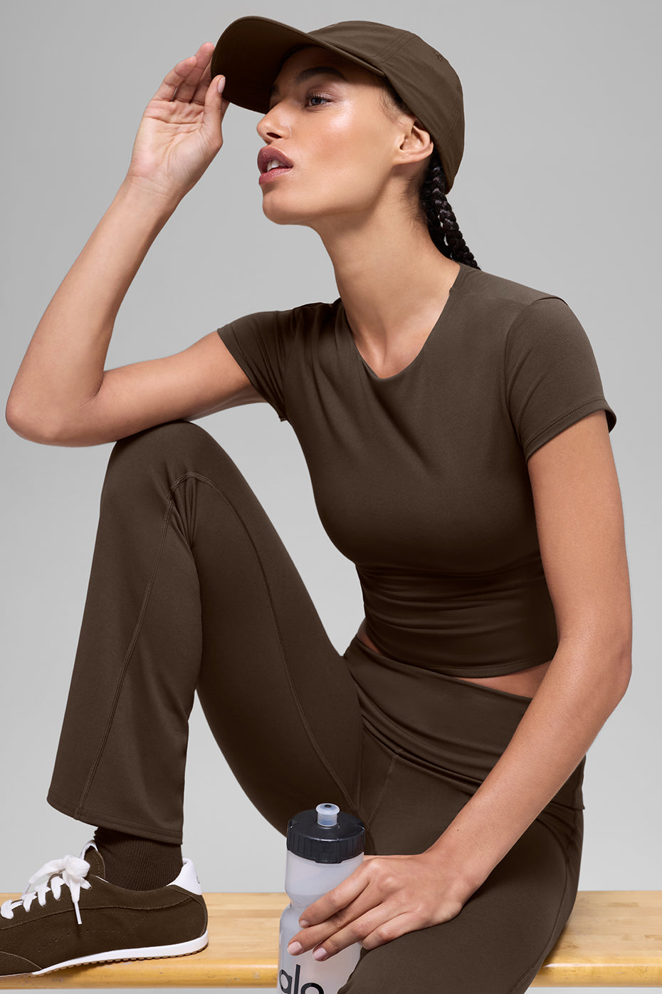 ALO Softsculpt Precision Short Sleeve Top - Espresso — photo 5