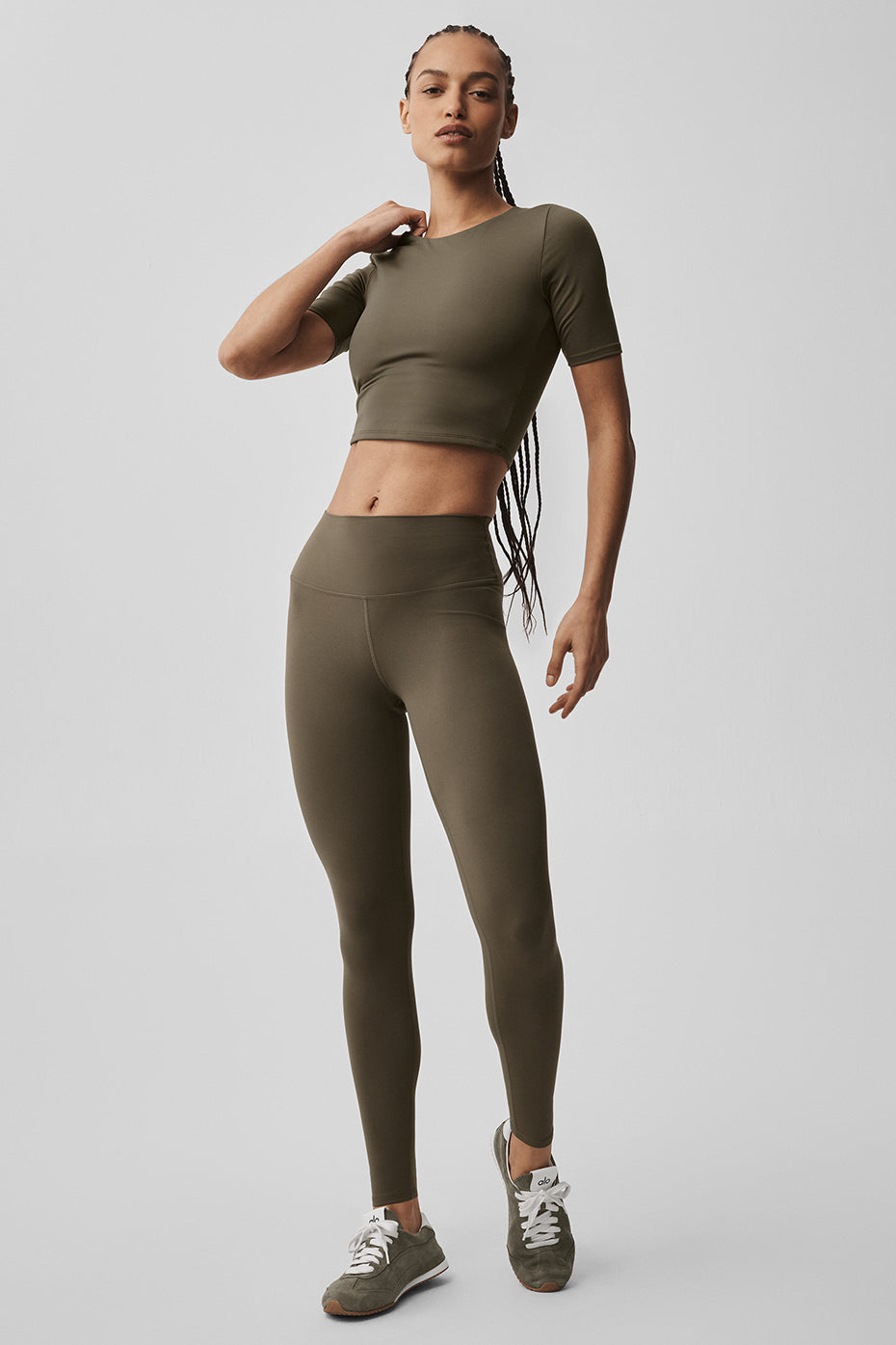 ALO Softsculpt Precision Half Sleeve Tee - Olive Tree — photo 5