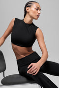 ALO Softsculpt Capped Out Short Sleeve - Black — photo 1