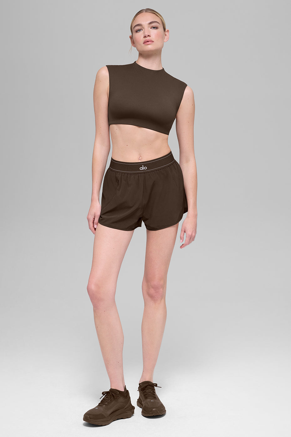 ALO Softsculpt Capped Out Short Sleeve - Espresso — photo 1