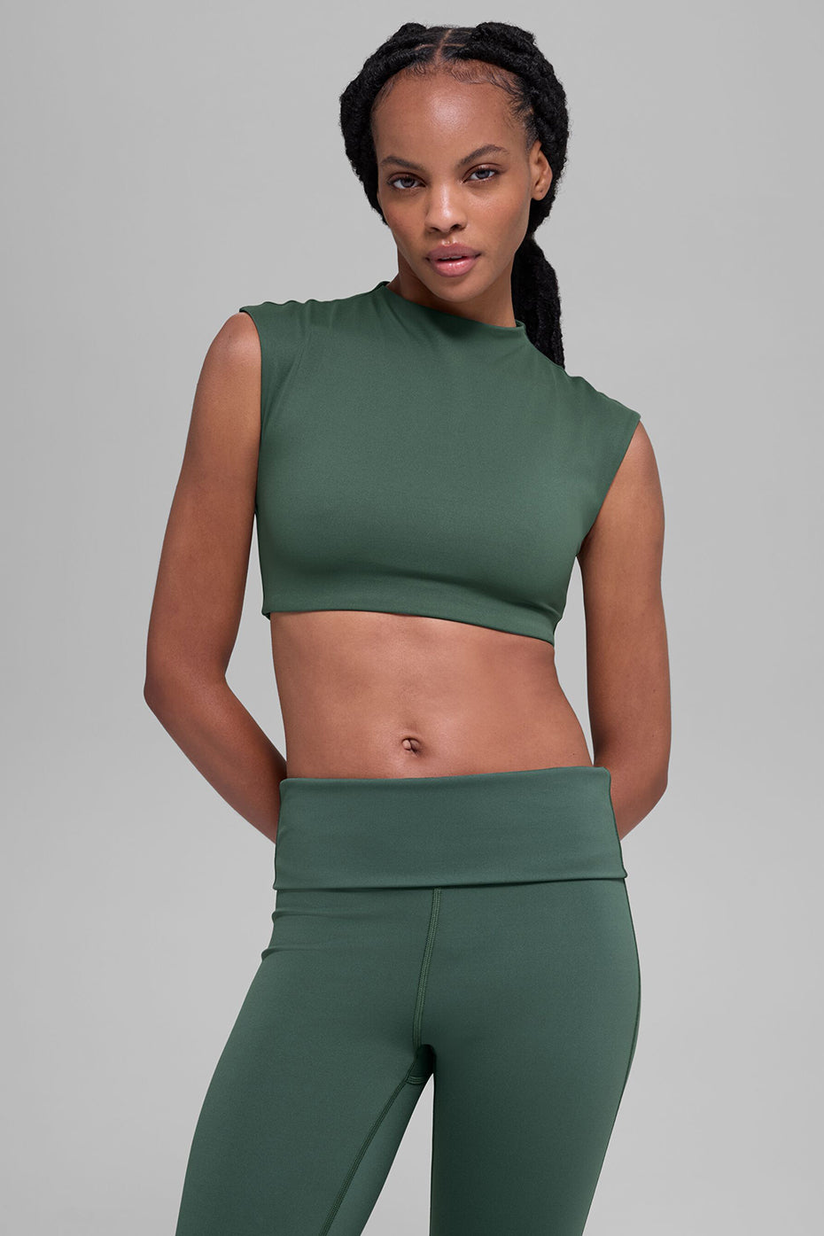 ALO Softsculpt Capped Out Short Sleeve - Clover Green — photo 2