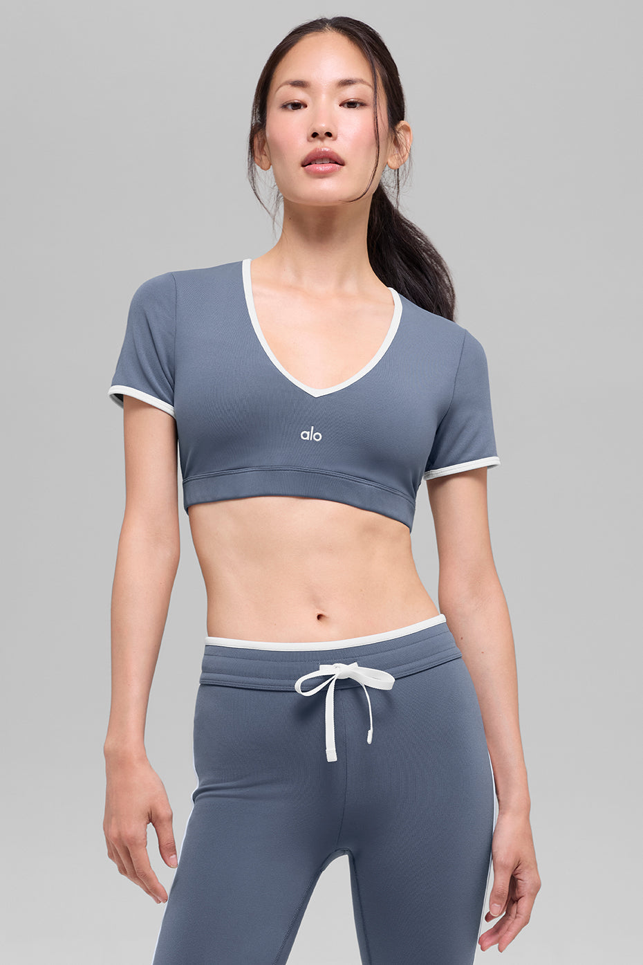 Airbrush Race Pace Short Sleeve - Bluestone/White — photo 1