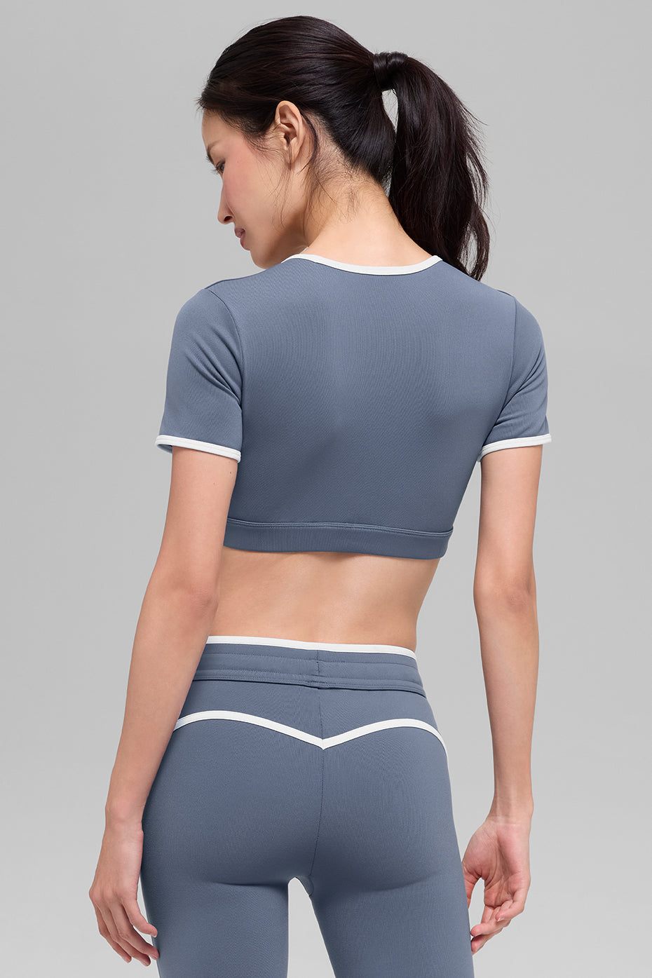 Airbrush Race Pace Short Sleeve - Bluestone/White — photo 2