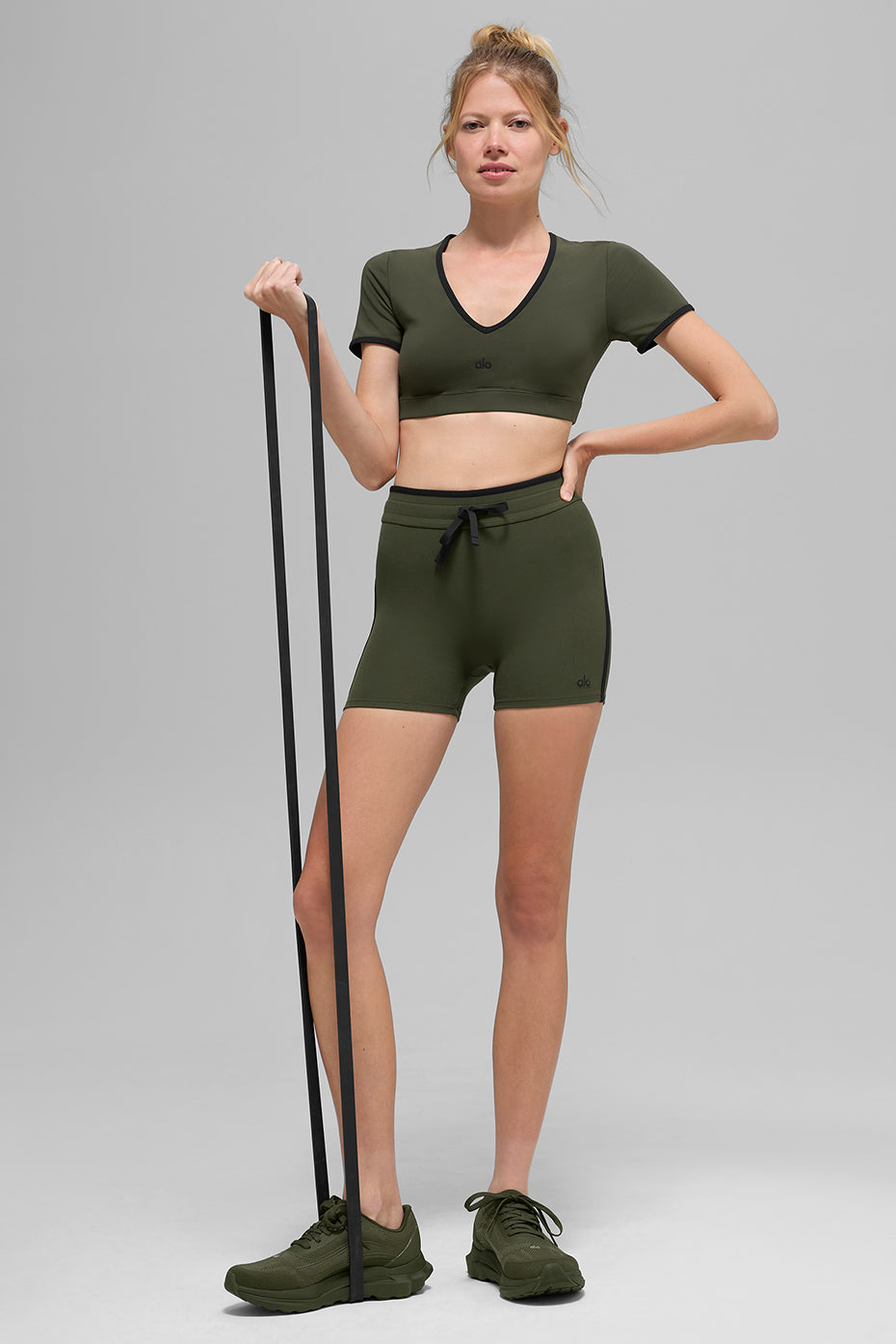 Airbrush Race Pace Short Sleeve - Green Olive/Black — photo 5