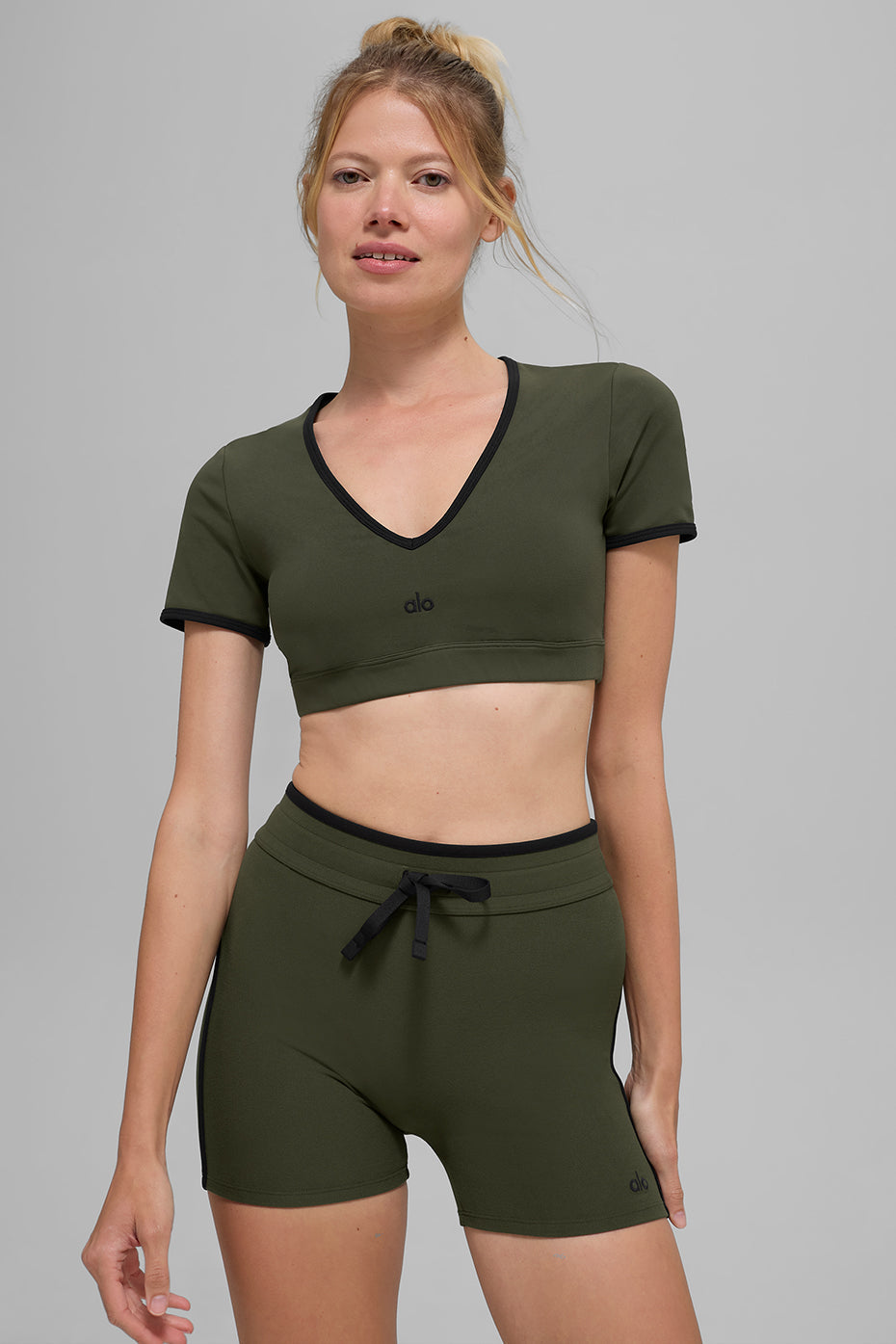 Airbrush Race Pace Short Sleeve - Green Olive/Black — photo 4