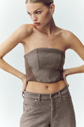 Wool Blend Nightcap Corset Top - Alpine Cocoa Heather — photo 1