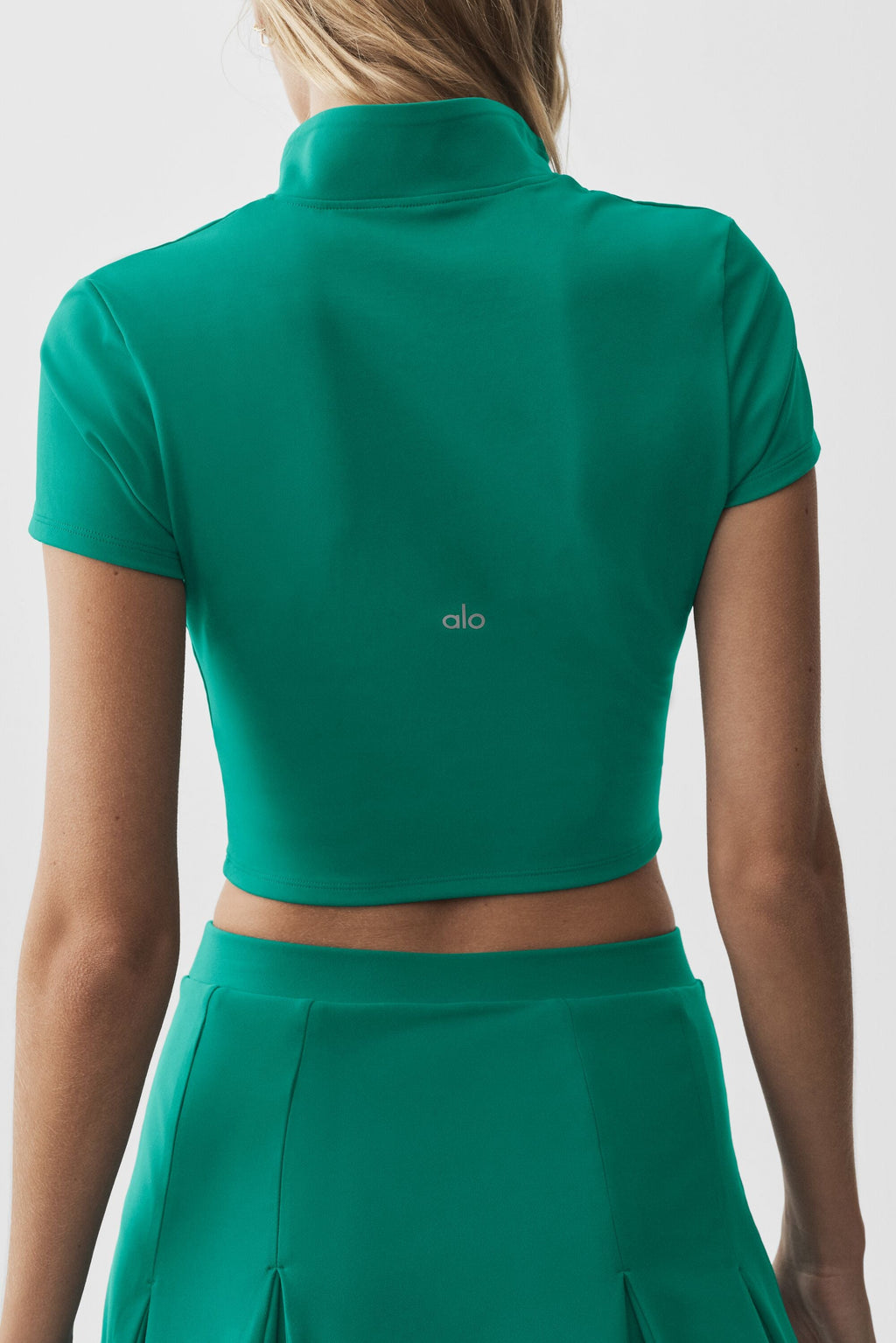 ALO Softsculpt Full Zip Short Sleeve - Emerald Isle — photo 4