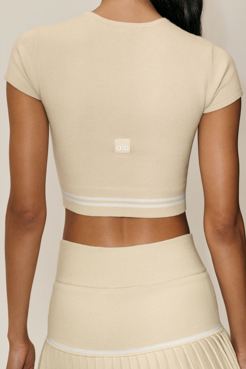 Cotton Cashmere My Serve Short Sleeve - Sandy Beige/White — photo 4