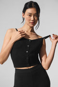 Sheer Cashmere Tank - Black — photo 1