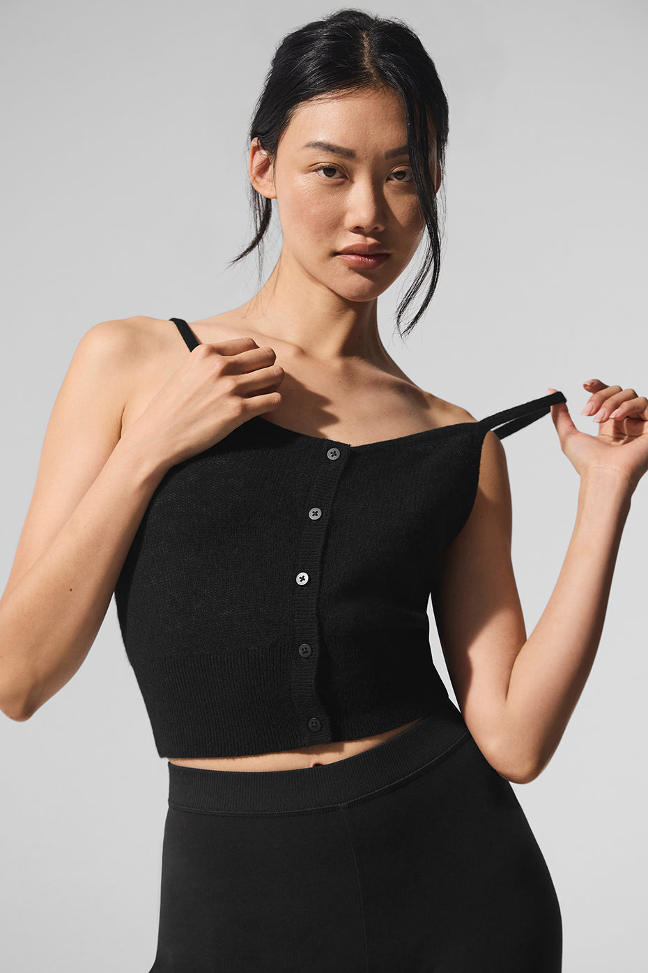 Sheer Cashmere Tank - Black — photo 1