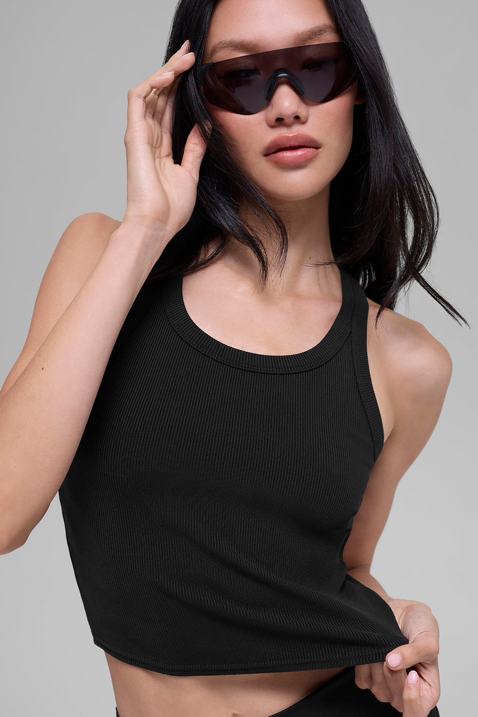 Goddess Ribbed Go-To Tank - Black — photo 3