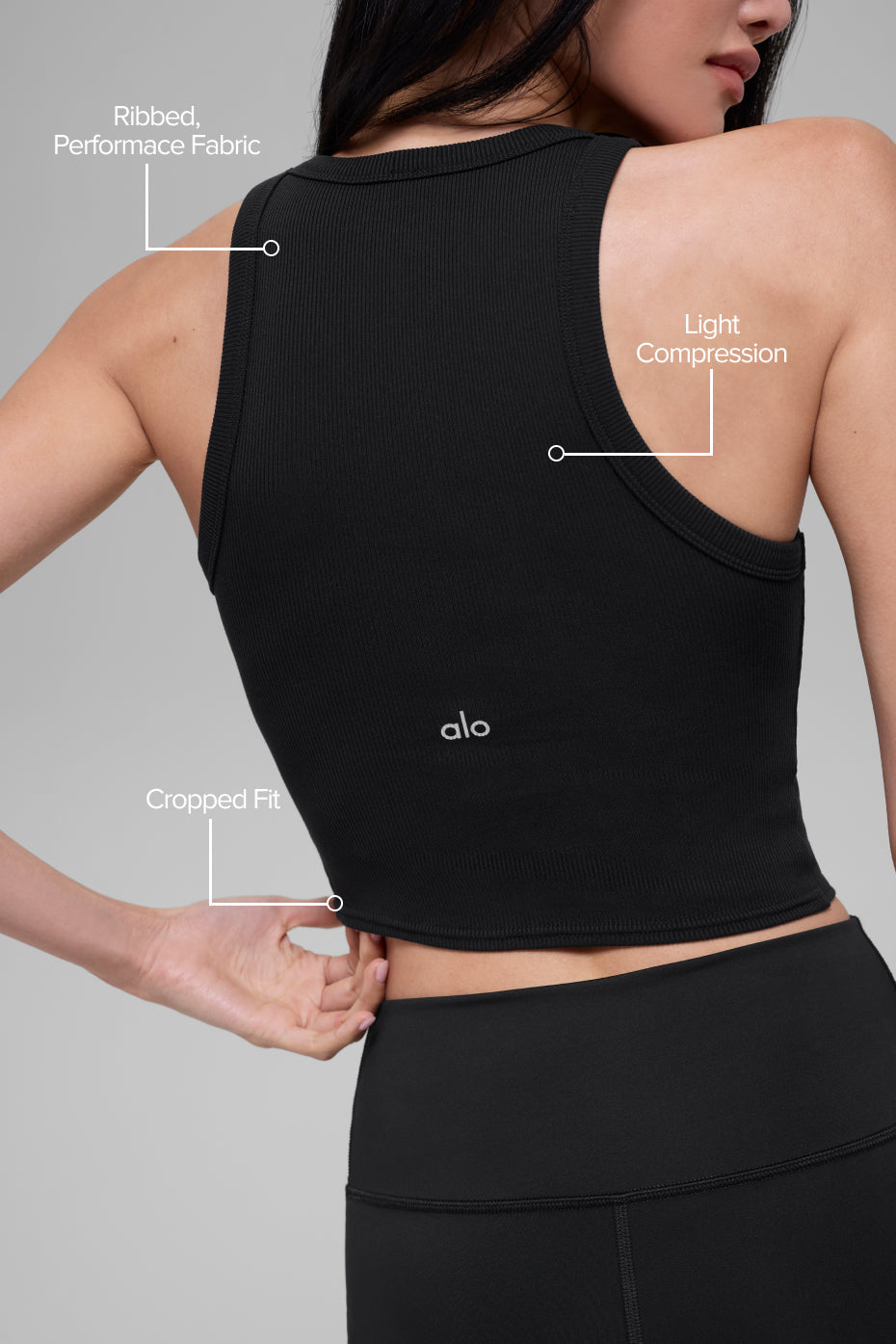 Goddess Ribbed Go-To Tank - Black — photo 2
