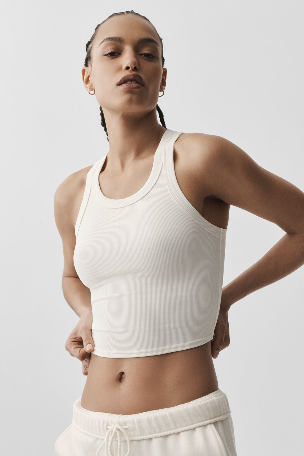Goddess Ribbed Go-To Tank - Ivory — photo 1