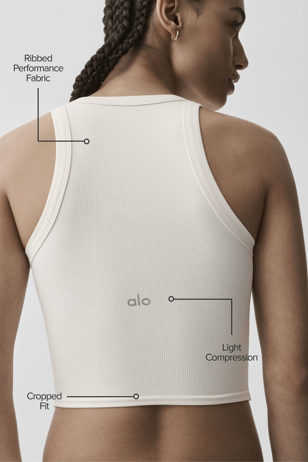 Goddess Ribbed Go-To Tank - Ivory — photo 2