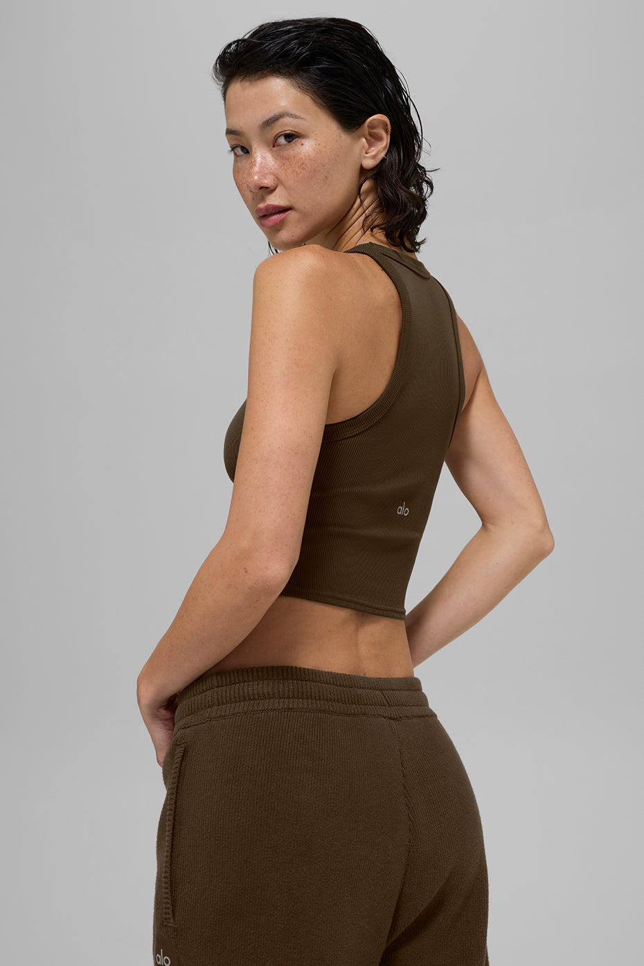 Goddess Ribbed Go-To Tank - Espresso — photo 2