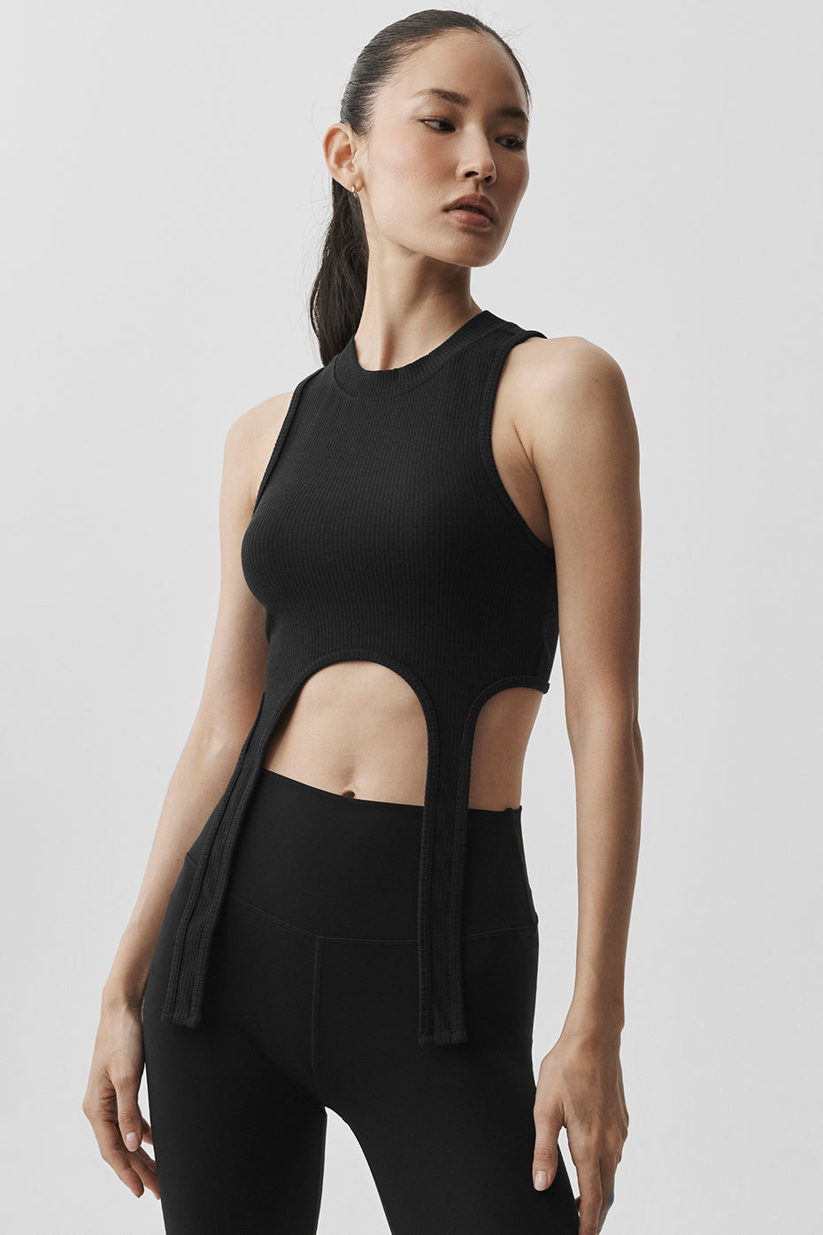 Wellness Rib Flaunt Tank - Black — photo 4